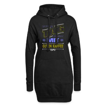 kaffeetrinker süchtig witzig koffein - Hoodie-Kleid - Schwarz - Vorne