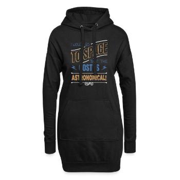 birthday gift space ship astrophysics night sky - Hoodie-Kleid - Schwarz - Vorne
