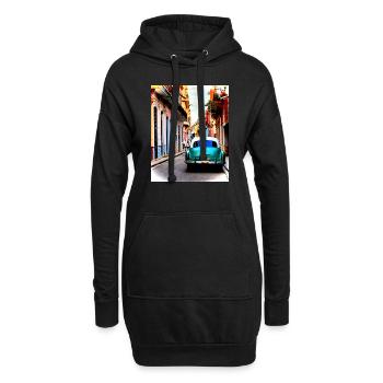 Rêve de La Havane - Sweat-shirt à capuche long Femme - noir - Devant