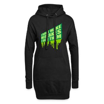 Date Erreurs Citation Logo - Sweat-shirt à capuche long Femme - noir - Devant