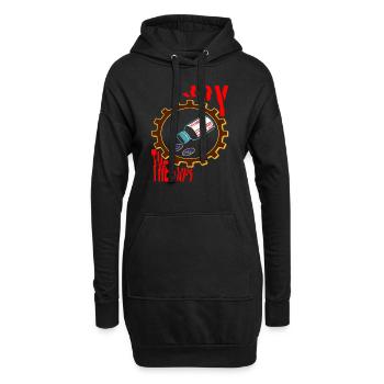vitamin bike. cycle one once a day - Sweat-shirt à capuche long Femme - noir - Devant