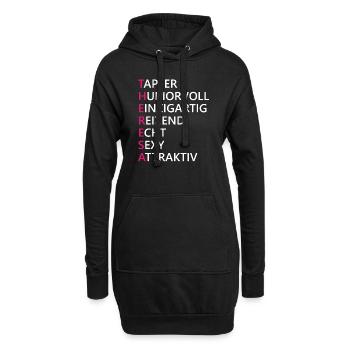 Theresa Name Geschenk - Hoodie-Kleid - Schwarz - Vorne