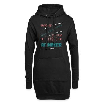 Bubaprints Santa Funny Fun Christmas Tree Mignon - Sweat-shirt à capuche long Femme - noir - Devant