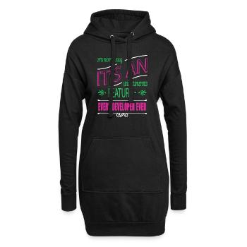 gift idea statement - Hoodie-Kleid - Schwarz - Vorne