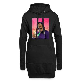 Guy sur la plage - Sweat-shirt à capuche long Femme - noir - Devant