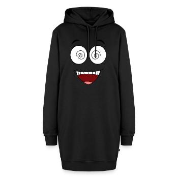 Crazyface - Hoodie-Kleid - Schwarz - Vorne - AI Model Female 172 light (172cm)