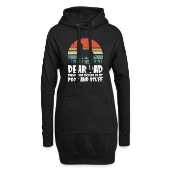 Cher papa, merci d’avoir ramassé mon caca Fête des pères - Sweat-shirt à capuche long Femme - noir - Devant