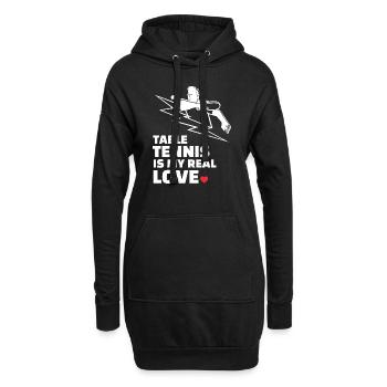 J’adore le tennis de table - Sweat-shirt à capuche long Femme - noir - Devant