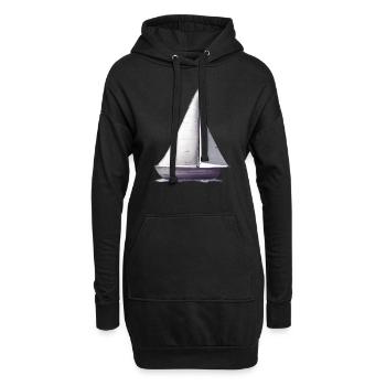 Segeln Segelboot Segelsport Segler Segelschiff - Hoodie-Kleid - Schwarz - Vorne