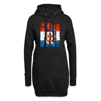 Kroatische Nationalflagge Emblem Kroatien Hrvatska hrv - Hoodie-Kleid - Schwarz - Vorne