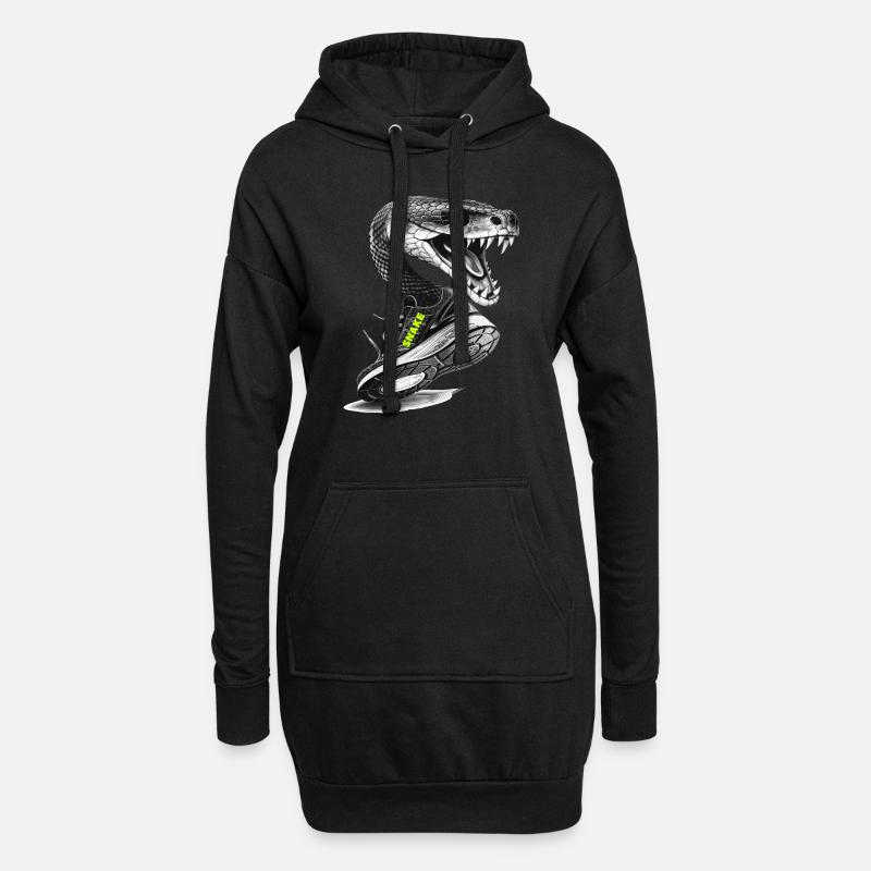 snake - Hoodie-Kleid - Schwarz