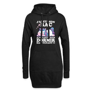 Baccalauréat 2023 Cadeau félicitation BAC Licorne - Sweat-shirt à capuche long Femme - noir - Devant