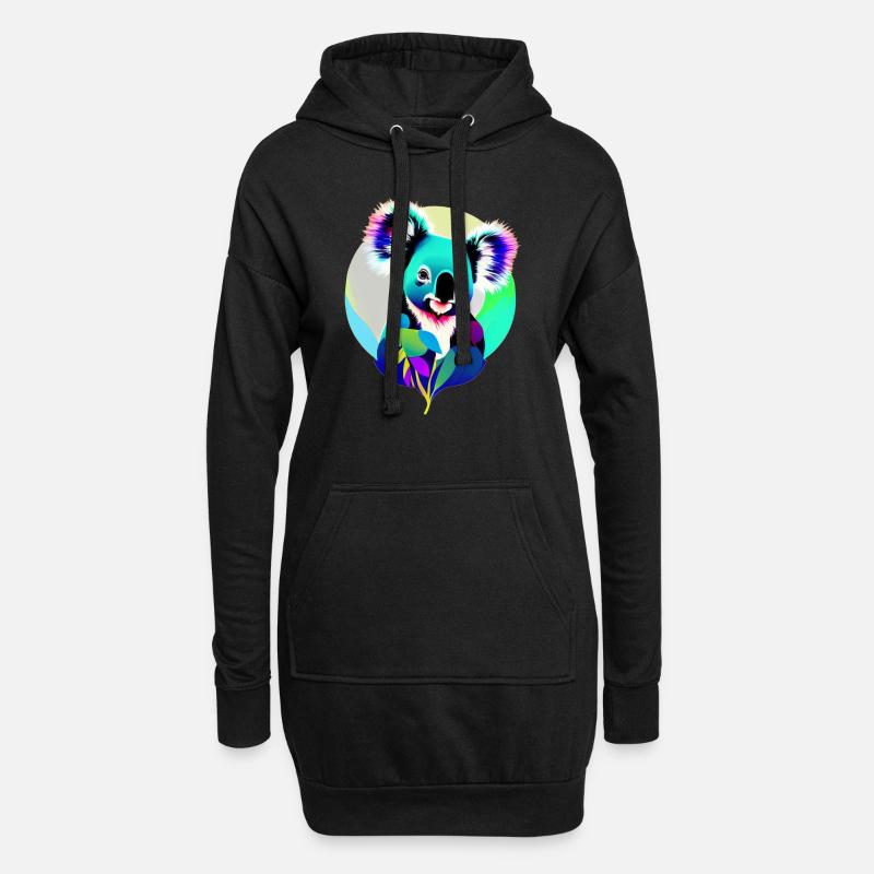 Koala - Hoodie-Kleid - Schwarz