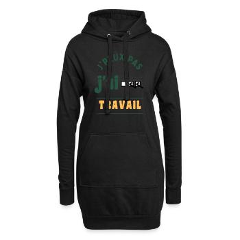 J'peux pas, j'ai travail - Sweat-shirt à capuche long Femme - noir - Devant