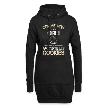 Comme mon ordi j'accepte les Cookies - Humour - Sweat-shirt à capuche long Femme - noir - Devant
