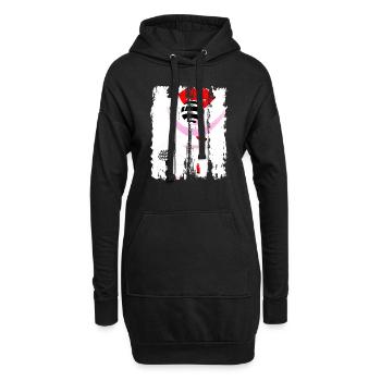 Schöne weibliche Farbe Mode bunte Frau Kunst - Hoodie-Kleid - Schwarz - Vorne