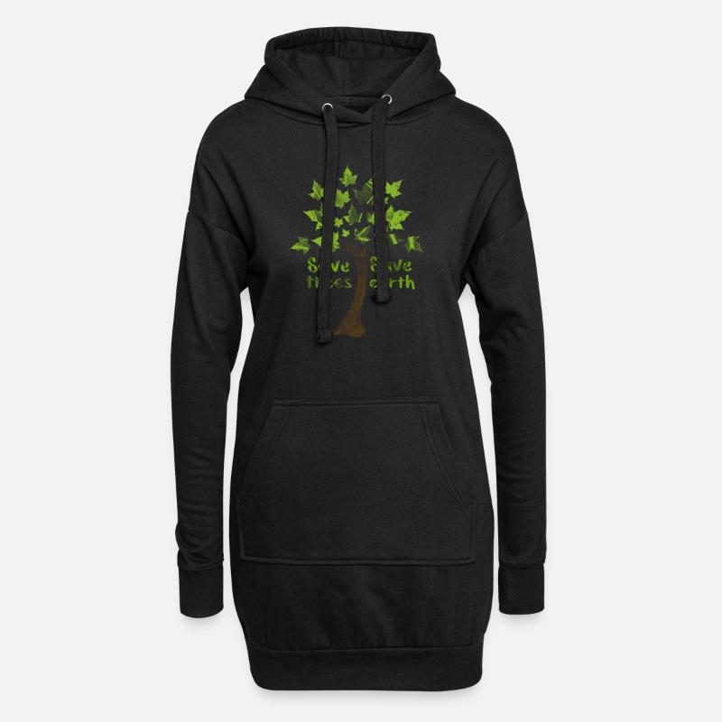 Saving Trees, Saving Earth - Hoodie Dress - black