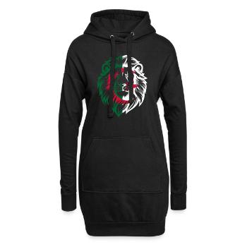 lion Algérien -idée cadeau Algérie - Sweat-shirt à capuche long Femme - noir - Devant