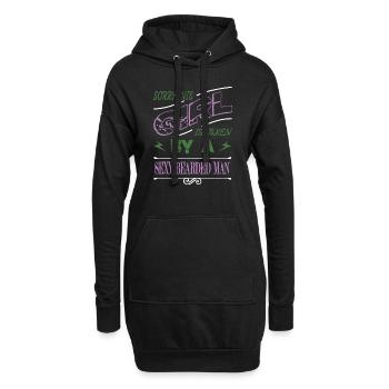 sayings beard fear harden joke football club - Hoodie-Kleid - Schwarz - Vorne