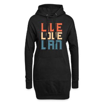 Live Love LAN Administrateur réseau - Sweat-shirt à capuche long Femme - noir - Devant