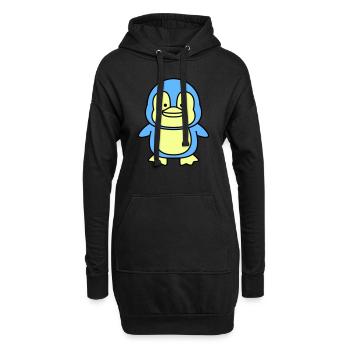 pinguin comic - Hoodie-Kleid - Schwarz - Vorne