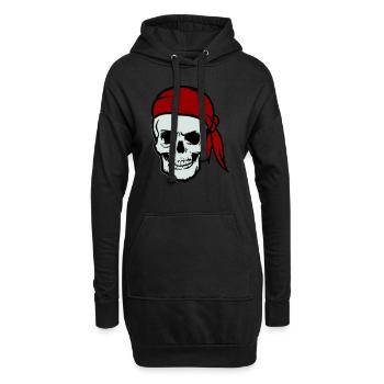 skull pirat - Hoodie-Kleid - Schwarz - Vorne