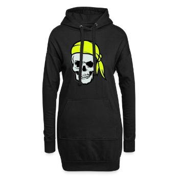 skull pirat ahoi - Hoodie-Kleid - Schwarz - Vorne