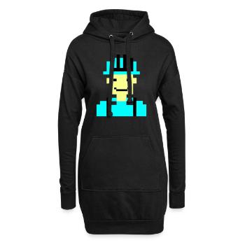 Ouvrier du bâtiment Pixel 01 - Sweat-shirt à capuche long Femme - noir - Devant
