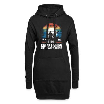 Lustige Aussage für Angler und Kajakfahrer - Hoodie-Kleid - Schwarz - Vorne
