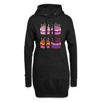 torte 4fach - Hoodie-Kleid - Schwarz - Vorne