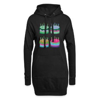 torten bunt - Hoodie-Kleid - Schwarz - Vorne