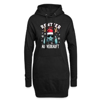 Rentier war ausverkauft gamer - Hoodie-Kleid - Schwarz - Vorne