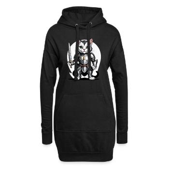 Cat Ritter Knight Katze Geschenk Mittelalter - Hoodie-Kleid - Schwarz - Vorne