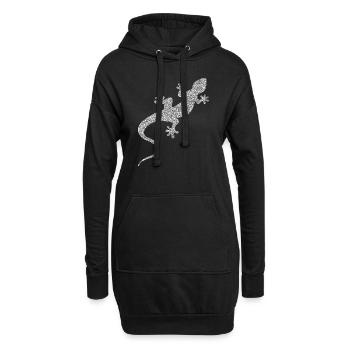 Die weiße Eidechse - Hoodie-Kleid - Schwarz - Vorne