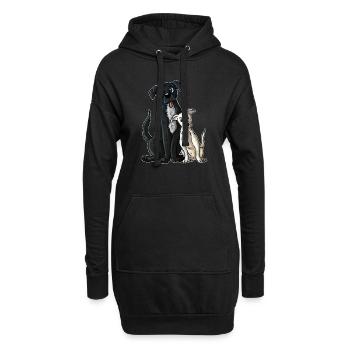 Canine - Sweat-shirt à capuche long Femme - noir - Devant