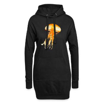 Quallen sind beeindruckende Meeresbewohner - Hoodie-Kleid - Schwarz - Vorne