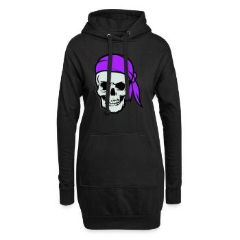skull pirat - Hoodie-Kleid - Schwarz - Vorne