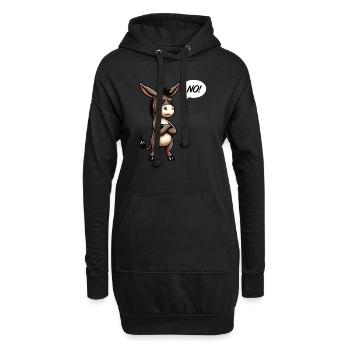 No Esel Eselchen Eselhalter Muli Langohresel - Hoodie-Kleid - Schwarz - Vorne