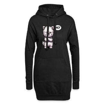 Pas de West highland terrier Westie West highland dog - Sweat-shirt à capuche long Femme - noir - Devant