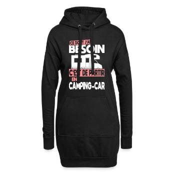 Ce dont j'ai besoin c'est de partir en Camping-car - Sweat-shirt à capuche long Femme - noir - Devant