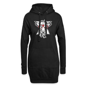 Kuh mit Brille Ochse Bulle Weide Tier Wilsigns - Hoodie-Kleid - Schwarz - Vorne