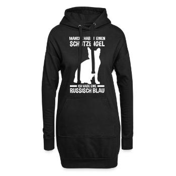 Schutzengel Katze Kater Russisch Blau - Hoodie-Kleid - Schwarz - Vorne