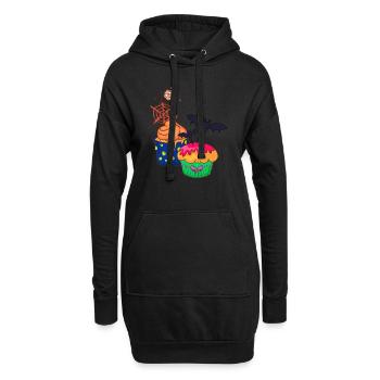 Gâteau au muffin Halloween - Sweat-shirt à capuche long Femme - noir - Devant