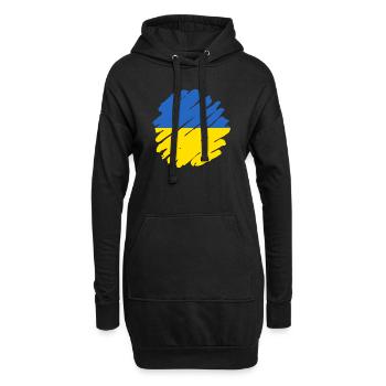 Drapeau de l’Ukraine Vintage Drapeau ukrainien d’occasion Look - Sweat-shirt à capuche long Femme - noir - Devant
