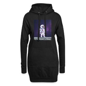 Peinture à l’huile de lune d’astronaute - Sweat-shirt à capuche long Femme - noir - Devant