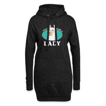 Crazy Alpaga Lady Alpagas - Sweat-shirt à capuche long Femme - noir - Devant