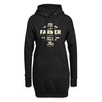 Intelligent, beau et fermier ... - Sweat-shirt à capuche long Femme - noir - Devant