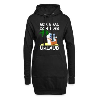 Mir egal ich hab Urlaub - Hoodie-Kleid - Schwarz - Vorne