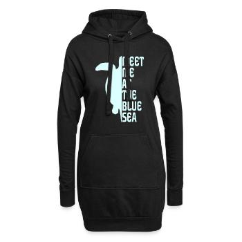 Turtle, Schildkröte - Hoodie-Kleid - Schwarz - Vorne