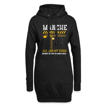 Manche Spielten Als Kind Mit Ein... - Hoodie-Kleid - Schwarz - Vorne